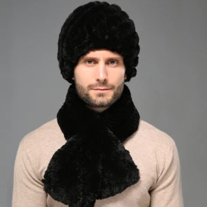 Para hombres Real Rex Conejo Sombrero Bufanda Juegos Invierno Cálido Gorro Gorra Necalla - Imagen 1 de 22