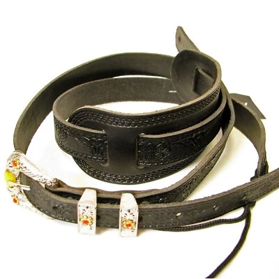 ALÇA Fender - Gretsch 6334 preta trabalhada, 49"-56" - Imagem 1 de 4