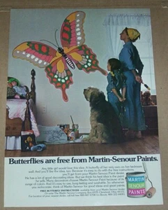 1976 print ad -Martin-Senour Paint Cleveland OH butterfly shaggy dog Advertising - Picture 1 of 1