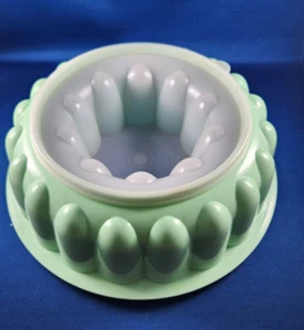 Stampo per insalata gelatina gelatina verde lime Tupperware vintage come nuovo con coperchio set 3 pezzi 1206-6 - Foto 1 di 5