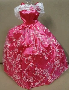 Fucsia Rosa Brillante Para Moda Muñeca Vestido de Baile Vestido de Boda Vendedor del Reino Unido - Imagen 1 de 3