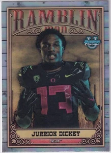 2023 BOWMAN CHROME U FOOTBALL #RM-14 JURRION DICKEY RAMBLIN MAN INSERT OREGON - Picture 1 of 2
