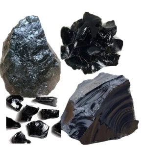Genuine Obsidian - Specimen Gemstones, Real, Australian, Natural, Volcanic Glass - Picture 1 of 8