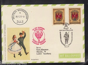 Austria 1977 Sonder Ballonpost  OE-DZF Raiffeisen Deutsch Brodersdorf / Tanz - Bild 1 von 1