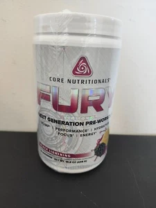 Core Nutritionals FURY Pre Workout Pump Focus Energy 20 Servings BLACK LIGHTNING - Picture 1 of 3