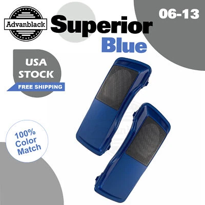 Advanblack Superior Blue Saddlebag Speaker Lids Fits Harley Street Road Glide - Image 1 of 4