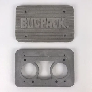 BUGPACK Rare Cast Aluminum Ribbed Air Cleaner Valve Covers Weber IDF Plate VW - Picture 1 of 2