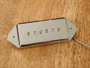 P90 DOG EAR BRIDGE PICKUP CHROME ALNICO 2 MAGNETS VINTAGE TONE - Picture 1 of 2