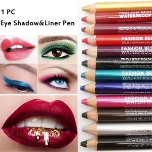 Pigment Eye Shadow&Liner Pen Matte Waterproof Eyeliner Pencil with Sharpener - Picture 1 of 18