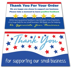 100 for eBay Thank You Supporting Our Small Business Cards Purchase Order Notes - Picture 1 of 3