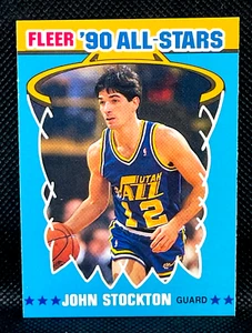 John Stockton #9 - 1990 Fleer Baloncesto '90 NBA All-Stars Inserto - UTAH JAZZ - Imagen 1 de 2