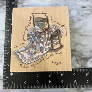 Large Rocking Chair with Cat Rubber Stamp Places in My Heart 90132 Stamps Happen - Picture 1 of 3