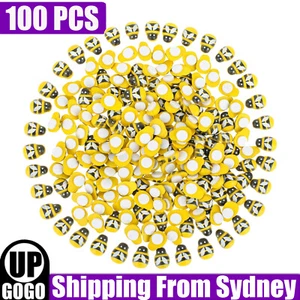 100Pcs Mini 9x12mm Bees Self Adhesive Wooden Bumble Bee Craft Card Wood Toppers - Picture 1 of 9