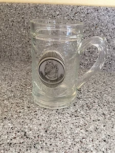Beer Mug Glass Pewter Horse Logo Clydesdale Grape Leaf Vine - Picture 1 of 4
