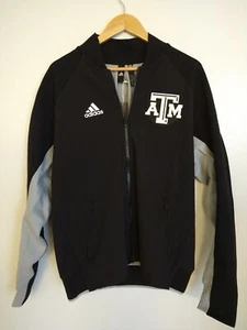 ADIDAS TEXAS A&M AGGIES Modern Varsity Anthem Jacket Mens Sz L Black MSRP $110 - Picture 1 of 5