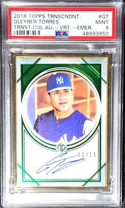 2018 Transcendent Emerald Green AUTO #d /15 Gleyber Torres RC PSA 9 Mint POP 1/1 - Bild 1 von 5