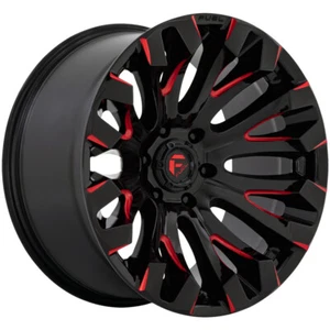 18x9 +1 Fuel 1PC D829 Quake 5x4.5 Gloss Black Milled Red Tint Wheels (Set of 4) - Picture 1 of 1