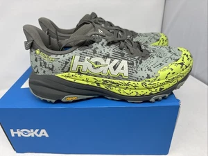 Hoka One One Speedgoat 6 GTX Uomo 10.5 Ardesia Aloe Vera Verde Vibram Gore Tex - Foto 1 di 9