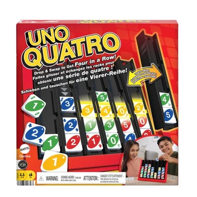 UNO Quatro Game with Colored Tiles  Grid for Family Fun, 2-4 Players - Image 1 of 4