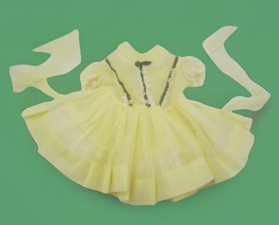 Vestido de Fiesta Vintage Rose Bud Círculo Completo Pagent Amarillo Transparente Encaje Infantil Talla 24m Foto 1 de 4