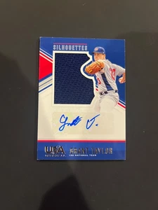 2018 Stars and Stripes 15U Silhouettes Grant Taylor Blue Ink Auto Patch 143/199 - Picture 1 of 3