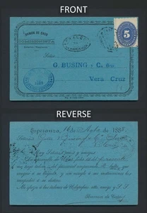 1888 CARTOLINA MESSICO 5c ESTACION ESPERANZA NUMERO PERFORAZIONE 6 A VERACRUZ - Foto 1 di 13