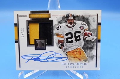 2018 Impeccable Elegance Rod Woodson On Card Auto Steelers Patch /49 - Image 1 of 2