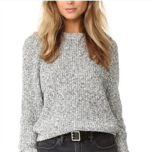 Free People Electric City Sweater Marled Black Linen Blend Knit Size Large  - Picture 1 of 11
