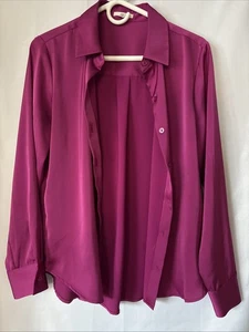 Blusa Maurices Granate Abotonada Mujer Talla S Manga Larga Cuello Ligera - Imagen 1 de 7