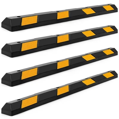 4 PCS 72" Rubber Parking Block RV Trailer Wheel Tire Stopper Garage Driveway - Image 1 of 4
