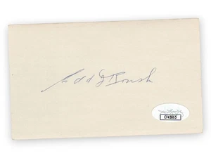 Edd Roush Signed Autographed 3X5 Index Card Reds Giants HOFer JSA CF45865 - Picture 1 of 2