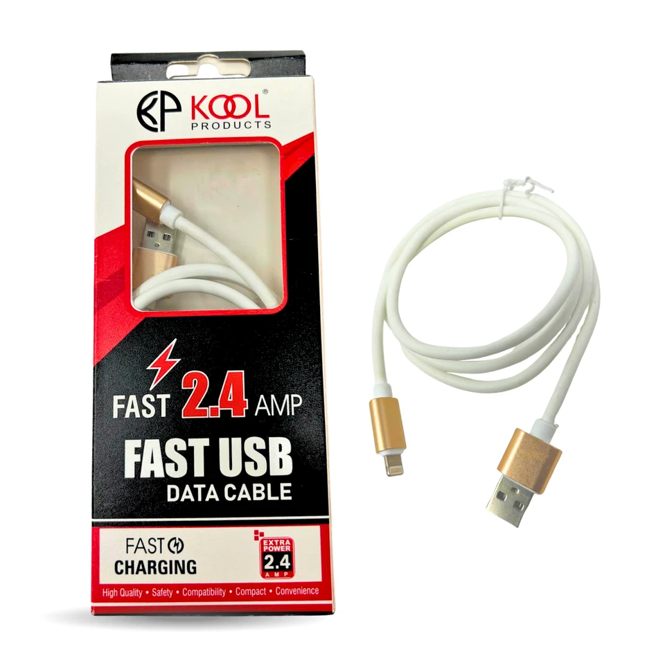 KP KOOL Fast USB Data Cable 2.4A – Compatible with iPhone – Fast Charging Cable - Image 1 of 1