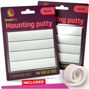 2 Pack Adhesive Putty 2oz - White Mounting Removable - Sticky - Picture 1 of 7