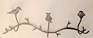 VINTAGE WANDKLEIDERBÜGEL VOGELZWEIG BRONZEGUSS WUNDERSCHÖN! - Bild 1 von 8