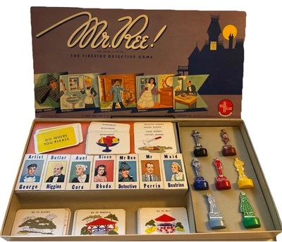 Mr Ree Board Game Selchow & Righter Vintage Fireside Detective Game 1957 READ - Image 1 of 4