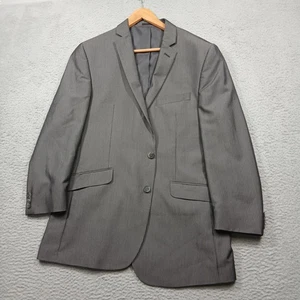 Kenneth Cole Reaction Blazer Mens 44L Gray Pinstripe Two Button Notch Lapel - Picture 1 of 7