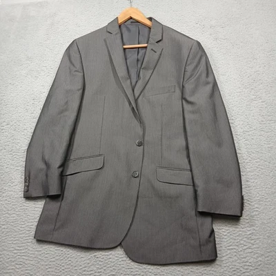 Kenneth Cole Reaction Blazer Mens 44L Gray Pinstripe Two Button Notch Lapel - Image 1 of 4