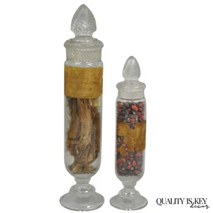 Antique Tiffin Dakota Glass Apothecary Candy Jars from The Philadelphia Museum - Picture 1 of 12