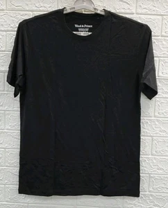 New Wool&Prince Merino Wool Crew Neck T Shirt Black Size Medium - Picture 1 of 6