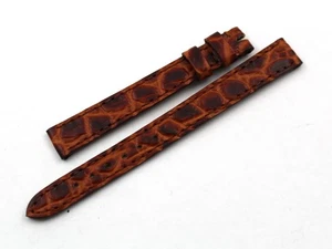 Watch Strap Real Leather Print Coconut Brown Burnt 11/10mm Parts Women's New - Picture 1 of 4