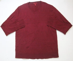 Suéter Rojo Alfani Algodón Viscosa Rayón Hombre Cuello en V Manga Larga Top Grande 1-850 - Imagen 1 de 4
