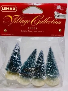 Lemax Christmas Bristle Tree Mini 14005 set of 4 1991 Retired 2020 3+ 20% off - Picture 1 of 4