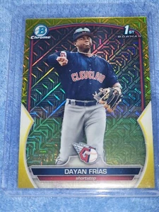 DAYAN FRIAS 2023 Topps Bowman Chrome 1st Bowman Yellow Mojo Refractor #50/75!!! - Picture 1 of 3