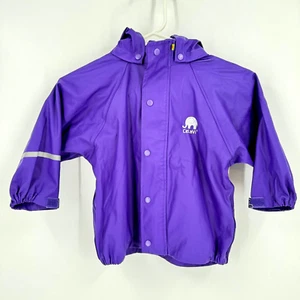 CeLaVi Rain Coat Child Size 2 Years Purple Short Rubberized - Picture 1 of 11