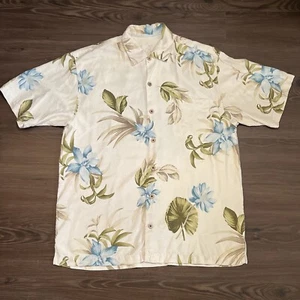 Camicia hawaiana Tommy Bahama grande 100% seta con bottoni S/S motivo floreale - Foto 1 di 6