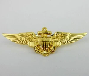 WWII U.S.NAVY-MARINES PILOT AVIATOR BADGE WINGS PIN METAL PINBACK - Picture 1 of 4