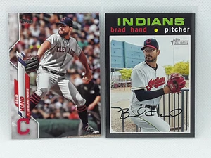 Brad Hand 2020 Topps Heritage #101 + Series 1 #101 LOT - Cleveland Indians - Picture 1 of 2