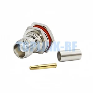 10x TNC Female Straight Crimp With Nut RF Connector For RG58 LMR195 RG142 Cable - Picture 1 of 4