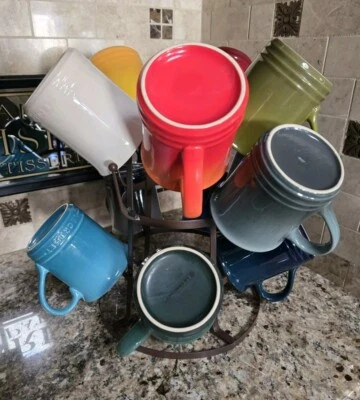JUEGO DE 11 TAZAS DE CAFÉ LE CREUSET 14 OZ GRES DE COLORES VIBRANTES LOGOTIPO ELEVADO  Foto 1 de 4