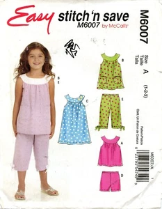 Easy Stitch'n Save Sewing Pattern M6007 Toddler Dress Shorts Top Size 1 2 3 - Picture 1 of 4